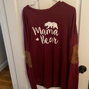 2XL Mama Bear Long Sleeve Elbow Patches New NWOT